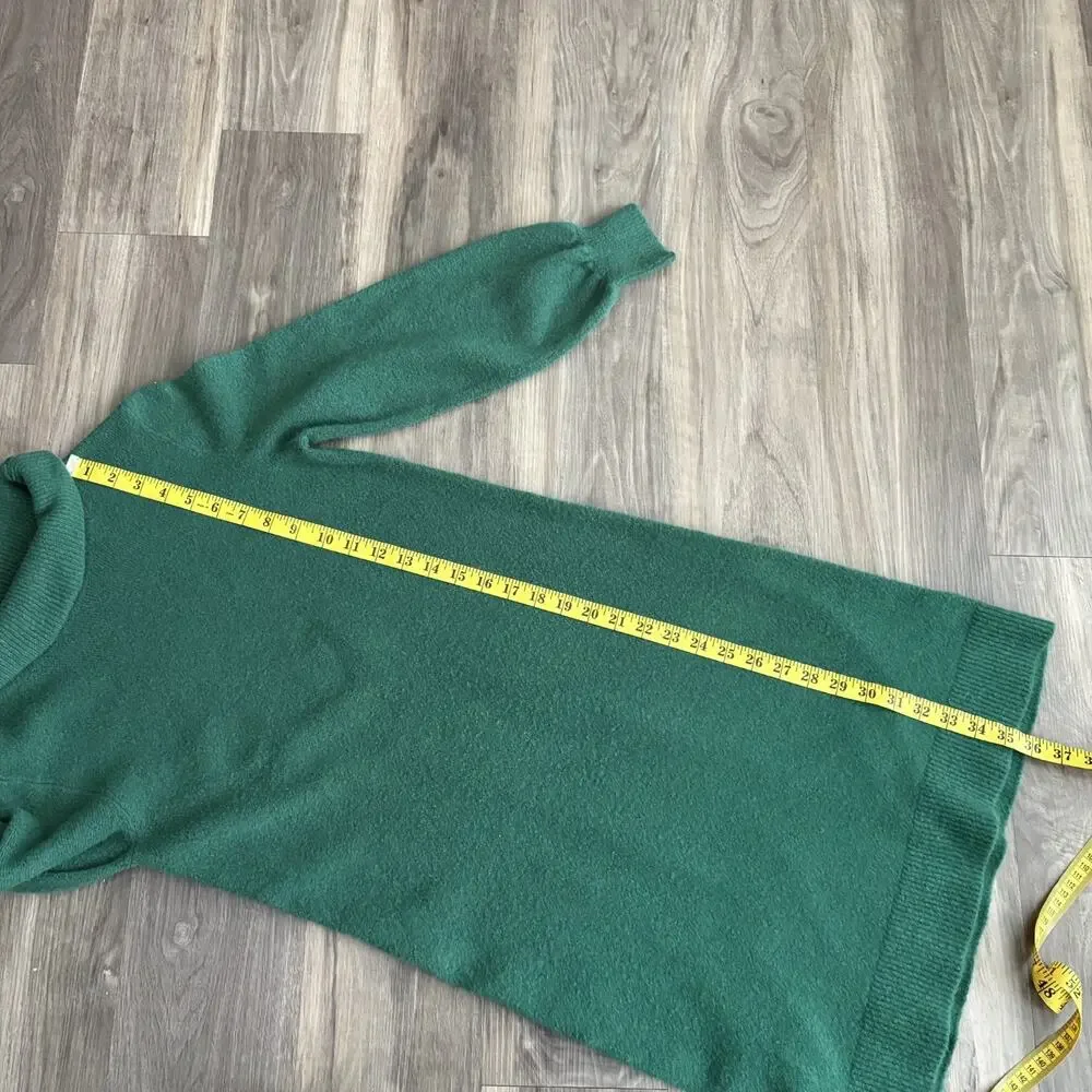 J. Crew Women's Extra Soft Turtleneck Knee Length Sweater Dress Size XS GREEN